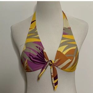 Etro Milano Bikini Top Size 40 Purple Yellow